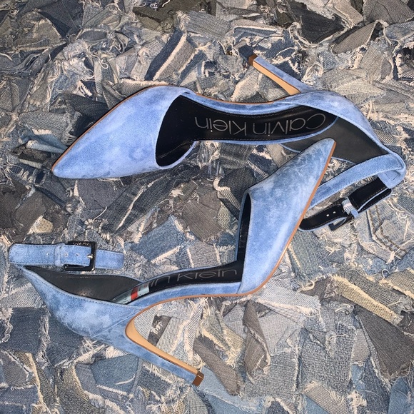 Baby Blue Suede Heels - Picture 8 of 8